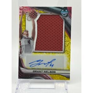 2024-25 Bowmans Best U Grant Nelson Yellow Laser Jumbo Jersey Patch Auto /75 SP